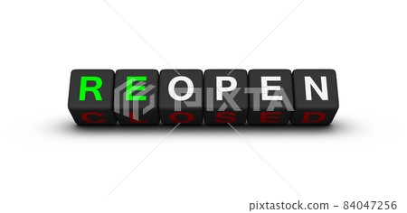 ReOPEN 3D Sign. - Stock Illustration [84047256] - PIXTA