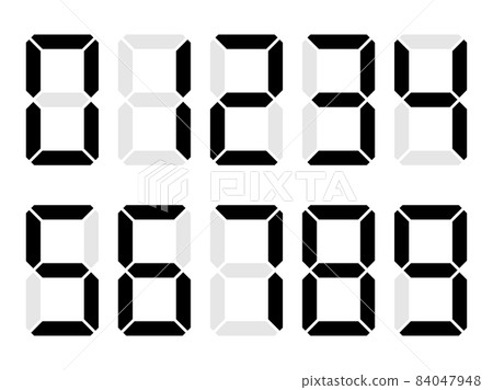 Digital numbers black and gray 84047948