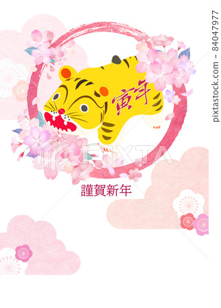 Cute New Year's card of the year of the tiger 84047977
