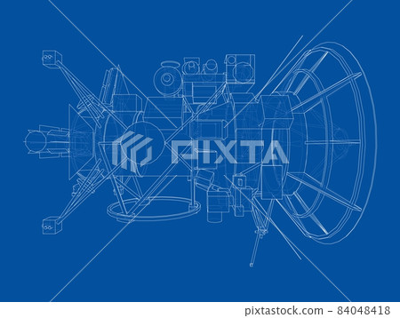 Communication satellite concept outline 84048418