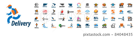 A set of vector logos Delivery on a white background A set of vector logos Delivery on a white background 84048435