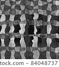 Monochrome jeans seamless pattern. Creative tartan texture on black denim. 84048737