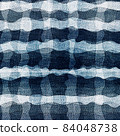 Wave jeans seamless pattern. Creative tartan texture on blue denim. 84048738