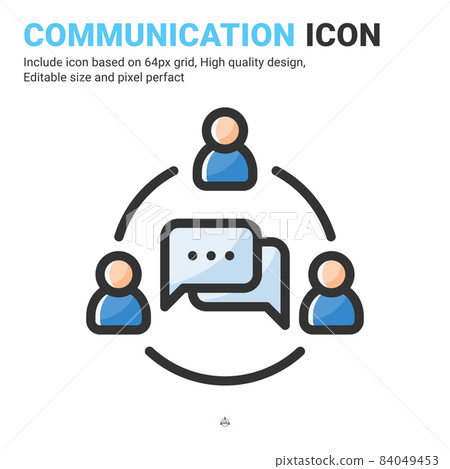 Communication icon vector with outline color style isolated on white background. Vector illustration interaction sign symbol icon concept for business, finance, industry, company, app, web and project Communication icon vector with outline color style isolated on white background. Vector illustration interaction sign symbol icon concept for business, finance, industry, company, app, web and project 84049453