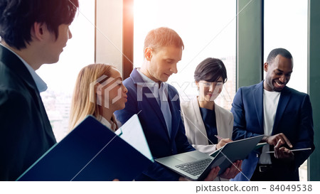 Multinational group to meet Global business slow motion dolly out Multinational group to meet Global business slow motion dolly out 84049538