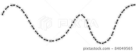 Ants trail curve. Ant path isolated in white background. Vector illustration 84049565