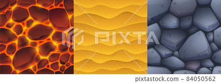 Textures of stone, sand and lava for game Textures of stone, sand and lava for game 84050562