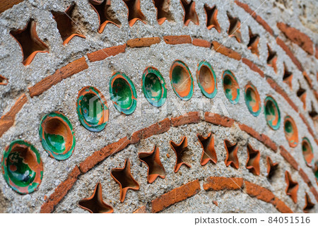 Fragment of the wall of the Church of the Holy Archangels Michael and Gabriel, Nessebar, Bulgaria. 84051516