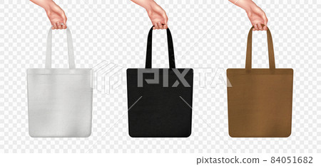 Realistic Bag Mockup Transparent Icon Set Realistic Bag Mockup Transparent Icon Set 84051682