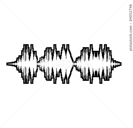 Sound wave audio digital equalizer technology oscillating music contour outline icon black color vector illustration flat style image Sound wave audio digital equalizer technology oscillating music contour outline icon black color vector illustration flat style image 84052746
