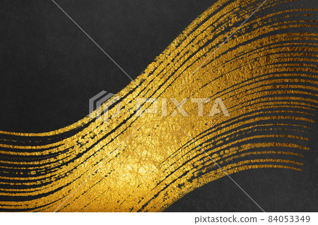 Japanese-style image background with gold lines in matt black 84053349