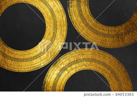 Japanese-style image background with a gold circle pattern on matte black Japanese-style image background with a gold circle pattern on matte black 84053363