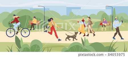 Cartoon flat characters summer activities,vector illustration concept 84053975