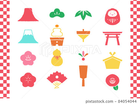 新年素材套裝色 新年素材套裝色 84054044