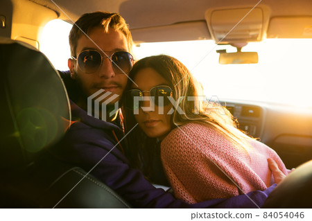 Couple Inside Car Together Couple Inside Car Together 84054046