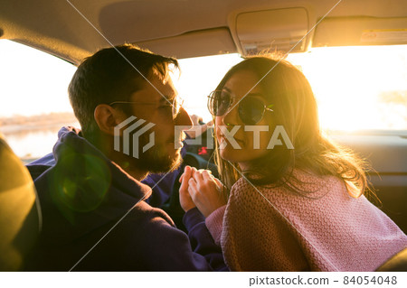 Couple Inside Car Together Couple Inside Car Together 84054048