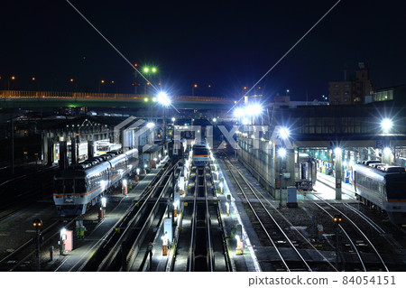 Nakamura-ku, Nagoya-shi JR Tokai Nagoya rolling stock depot night view Nakamura-ku, Nagoya-shi JR Tokai Nagoya rolling stock depot night view 84054151