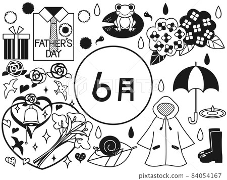 June monochrome illustration set June monochrome illustration set 84054167