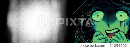 70's girl cartoon wide size illustration of a beautiful woman with pale white eyes and frightened face 70's girl cartoon wide size illustration of a beautiful woman with pale white eyes and frightened face 84054292