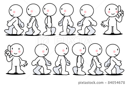 Pose / movement, walking white character 84054678