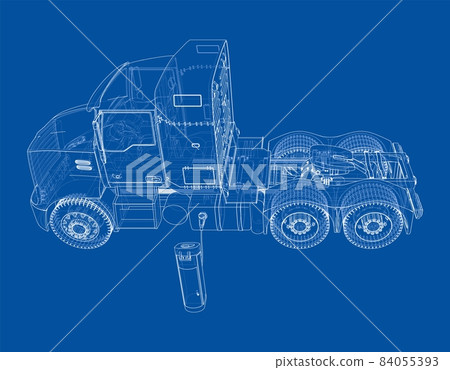 Electric Truck Charging Station Sketch 84055393