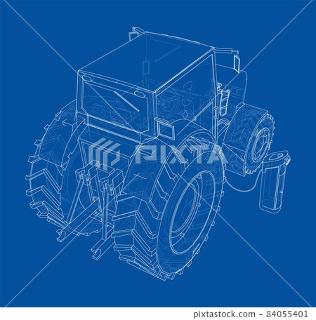 Electric Farm Tractor Charging Station Sketch Electric Farm Tractor Charging Station Sketch 84055401