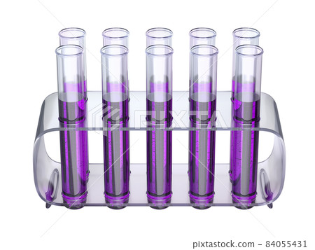 Test tubes with purple liquid 84055431