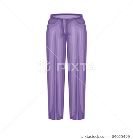 Pair of Purple Pants or Trousers as Neat and Clean Clothing Vector Illustration 84055499