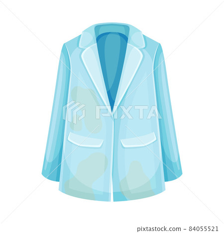 Dirty Blue Jacket with Stain and Spots as Used Clothes for Laundry Vector Illustration Dirty Blue Jacket with Stain and Spots as Used Clothes for Laundry Vector Illustration 84055521