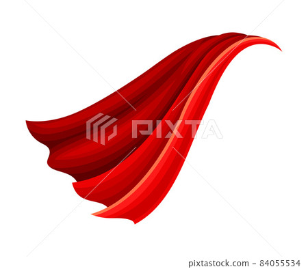 Red Cloak or Cape as Loose Silk Garment Worn Over Clothing Vector Illustration 84055534