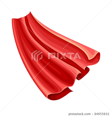Red Cloak or Cape as Loose Silk Garment Worn Over Clothing Vector Illustration 84055632