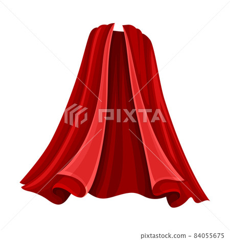 Red Cloak or Cape as Loose Silk Garment Worn Over Clothing Vector Illustration 84055675