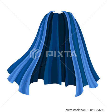 Blue Cloak or Cape as Loose Silk Garment Worn Over Clothing Vector Illustration 84055695