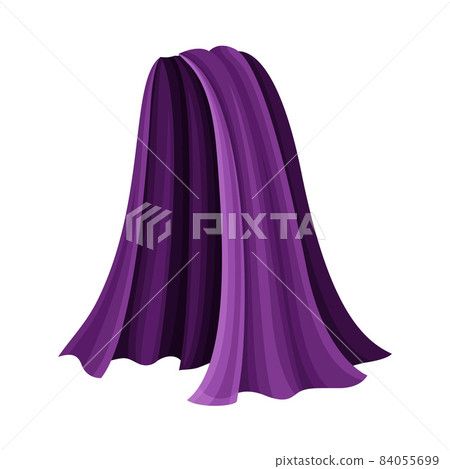 Purple Cloak or Cape as Loose Silk Garment Worn Over Clothing Vector Illustration 84055699