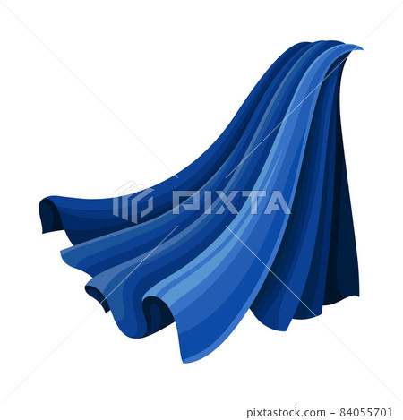 Blue Cloak or Cape as Loose Silk Garment Worn Over Clothing Vector Illustration 84055701