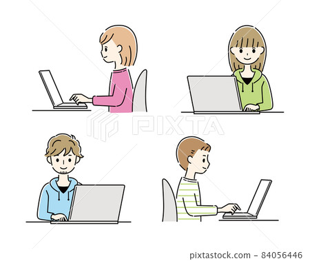 PC female male set smile PC female male set smile 84056446