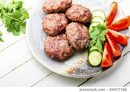 Homemade dietary meatballs. 84057386