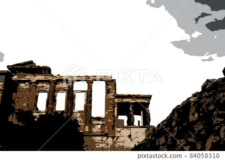 Temple Erechtheion with the famous porch of the caryatids instead of columns in the Acropolis Temple Erechtheion with the famous porch of the caryatids instead of columns in the Acropolis 84058310