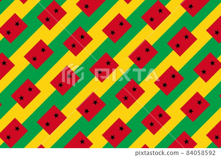 Geometric pattern in the colors of the national flag of Guinea-Bissau. The colors of Guinea-Bissau. 84058592