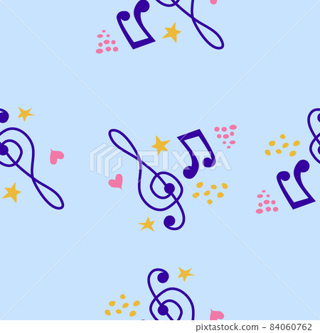 Abstract music notes seamless pattern background. musical illustration melody decoration. 84060762