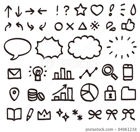 Hand drawn style vector icon set 84061238