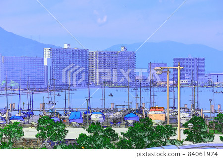 Otsu City Cityscape [Otsu Marina] 84061974