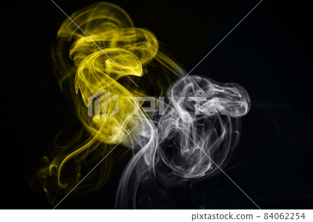 Unusual purple smoke on a black background. 84062254