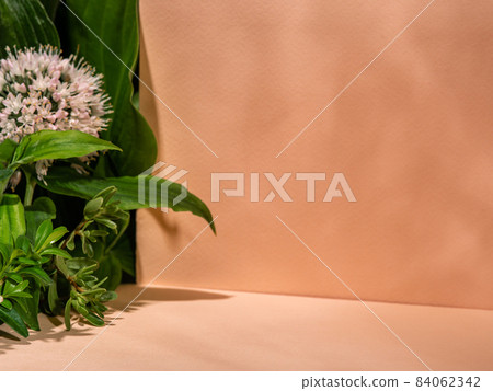 Floral improvised scene for advertising products. Floral improvised scene for advertising products. 84062342