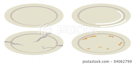 4 types of plate set [clean, normal, cracked, dirty] 84062799