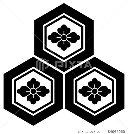 它是淺井長政和二階堂政府的家徽。它在三層龜殼上被稱為Hanabishi。 84064060