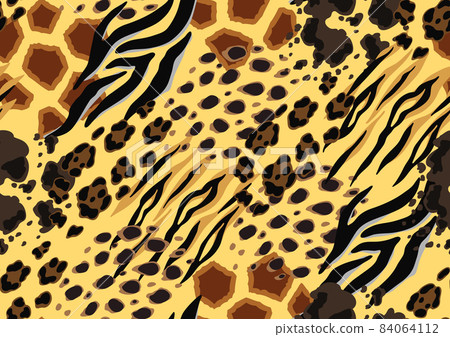 Seamless pattern with decorative animal print. African savannah fauna stylized ornament, fur texture. 84064112