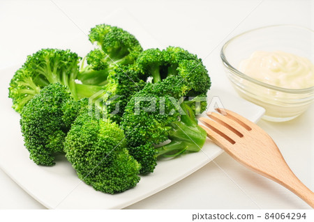 Broccoli White Background Broccoli White Background 84064294