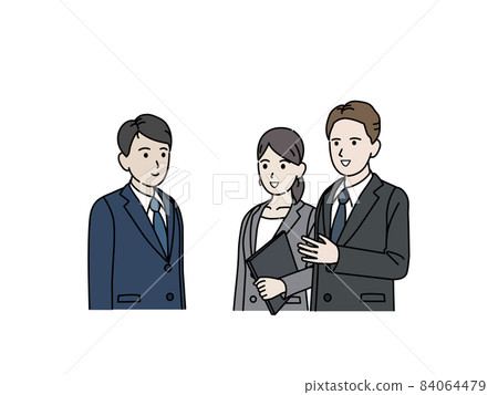 日本女翻譯商務外國男插畫素材 84064479