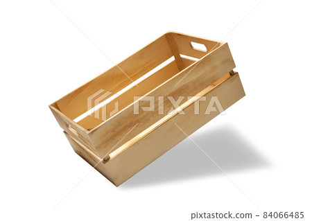 Empty wooden crate on white background, handy to store all kinds of things. 84066485